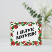 BEWEGENDE AANKONDIGING Kleurrijke Red Rose Lijst C Briefkaart (Staand voorkant)