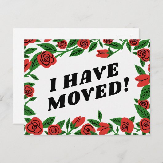 BEWEGENDE AANKONDIGING Kleurrijke Red Rose Lijst C Briefkaart (Voorkant / Achterkant)