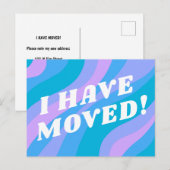 BEWEGENDE AANKONDIGING Kleurrijke Strepen in Blauw Briefkaart (Voorkant / Achterkant)