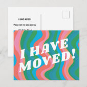 BEWEGENDE AANKONDIGING Kleurrijke Strepen Roze Bla Briefkaart (Voorkant / Achterkant)