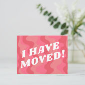 BEWEGENDE AANKONDIGING Kleurrijke Strepen Vet Roze Briefkaart (Staand voorkant)