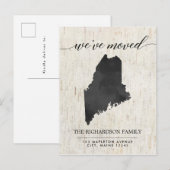 Bewegende aankondiging, Maine staat rustiek Uitnodiging Briefkaart (Voorkant / Achterkant)