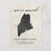 Bewegende aankondiging, Maine staat rustiek Uitnodiging Briefkaart (Voorkant)