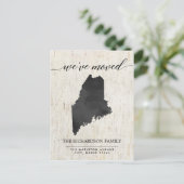 Bewegende aankondiging, Maine staat rustiek Uitnodiging Briefkaart (Staand voorkant)