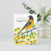 Bewegende aankondiging Maryland Baltimore Oriole Briefkaart (Staand voorkant)