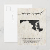 Bewegende aankondiging, Maryland rustieke staat Uitnodiging Briefkaart (Voorkant / Achterkant)