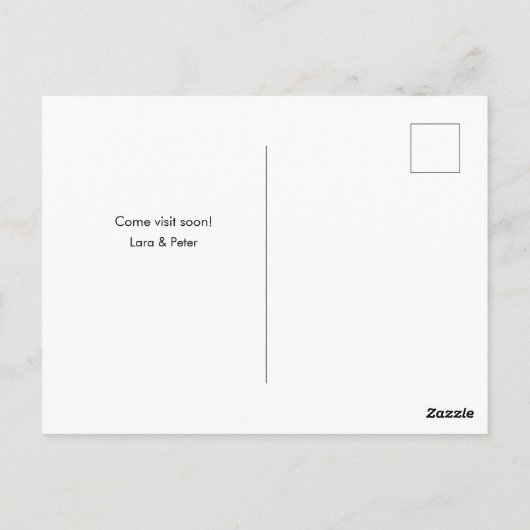 Bewegende aankondiging met piket hek en tuin briefkaart (Achterkant)