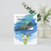Bewegende Aankondiging Minnesota Loon Lady Slipper Briefkaart (Staand voorkant)