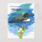Bewegende Aankondiging Minnesota Loon Lady Slipper Briefkaart (Voorkant)