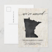 Bewegende aankondiging, Minnesota rustieke staat Uitnodiging Briefkaart (Voorkant / Achterkant)