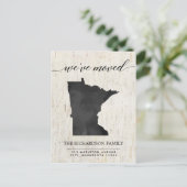 Bewegende aankondiging, Minnesota rustieke staat Uitnodiging Briefkaart (Staand voorkant)