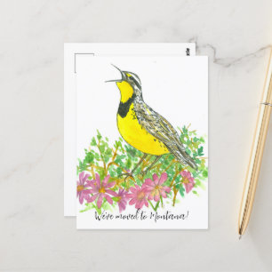 Bewegende aankondiging Montana Meadowlark Bitterro Briefkaart
