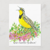 Bewegende aankondiging Montana Meadowlark Bitterro Briefkaart (Voorkant)
