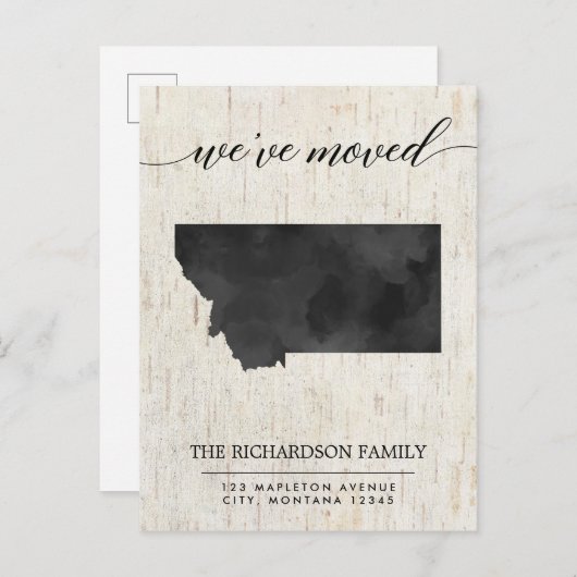 Bewegende aankondiging, Montana staat rustiek Uitnodiging Briefkaart (Voorkant / Achterkant)