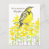Bewegende Aankondiging Nebraska Meadowlark Goldenr Briefkaart (Voorkant)