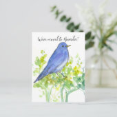 Bewegende aankondiging Nevada Bluebird Sagebrush Briefkaart (Staand voorkant)