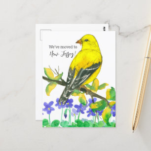 Bewegende Aankondiging New Jersey Goldfinch Violet Briefkaart