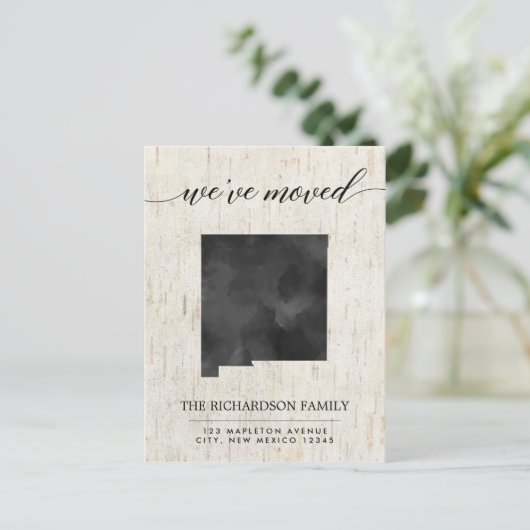 Bewegende aankondiging, New Mexico staat rustiek Uitnodiging Briefkaart (Staand voorkant)