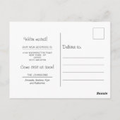 Bewegende Aankondiging Nieuw Adres Rustic Wood HOM Briefkaart (Achterkant)