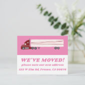 BEWEGENDE AANKONDIGING NIEUW ADRES Schattigee Truc Briefkaart (Staand voorkant)