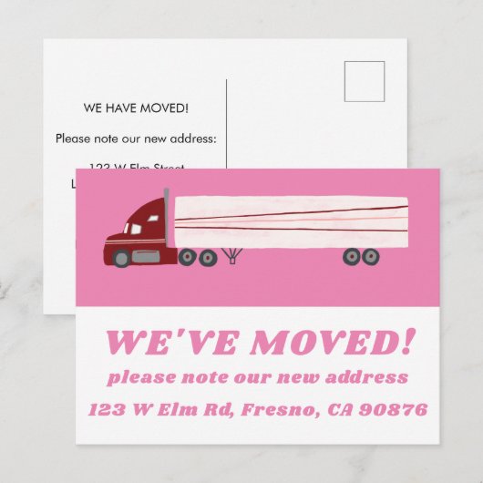 BEWEGENDE AANKONDIGING NIEUW ADRES Schattigee Truc Briefkaart (Voorkant / Achterkant)