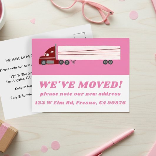 BEWEGENDE AANKONDIGING NIEUW ADRES Schattigee Truc Briefkaart