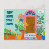 Bewegende aankondiging Nieuw adres Voordeur CUSTOM Briefkaart (Voorkant)