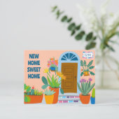 Bewegende aankondiging Nieuw adres Voordeur CUSTOM Briefkaart (Staand voorkant)