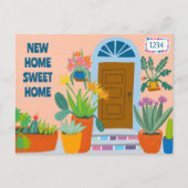 Bewegende aankondiging Nieuw adres Voordeur CUSTOM Briefkaart (Voorkant)