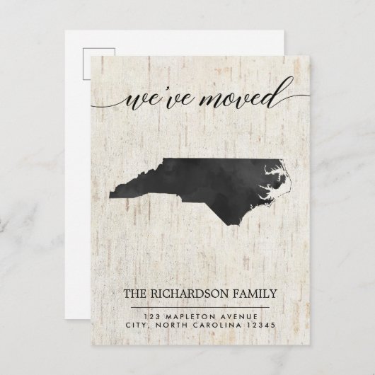 Bewegende aankondiging, North Carolina staat rusti Uitnodiging Briefkaart (Voorkant / Achterkant)