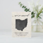 Bewegende aankondiging, Ohio State rustiek Uitnodiging Briefkaart (Staand voorkant)