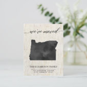 Bewegende aankondiging, Oregon staat rustiek Uitnodiging Briefkaart (Staand voorkant)