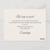 Bewegende Aankondiging Paarse Roze Waterverf Bloem Briefkaart (Achterkant)