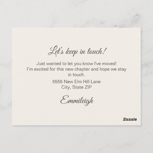 Bewegende Aankondiging Paarse Roze Waterverf Bloem Briefkaart (Achterkant)