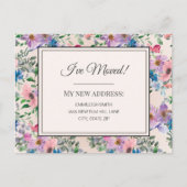 Bewegende Aankondiging Paarse Roze Waterverf Bloem Briefkaart (Voorkant)