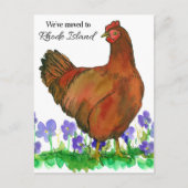 Bewegende aankondiging Rhode Island Red Hen Violet Briefkaart (Voorkant)