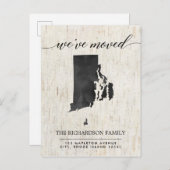 Bewegende aankondiging, Rhode Island staat rustiek Uitnodiging Briefkaart (Voorkant / Achterkant)