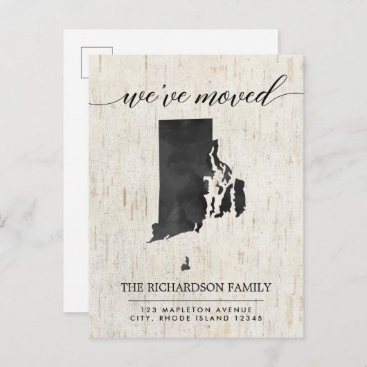 Bewegende aankondiging, Rhode Island staat rustiek Uitnodiging Briefkaart (Voorkant / Achterkant)