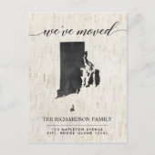 Bewegende aankondiging, Rhode Island staat rustiek Uitnodiging Briefkaart (Voorkant)