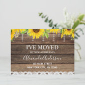 Bewegende Aankondiging Rustiek Zonnebloem Hout (Staand voorkant)