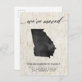 Bewegende aankondiging, rustieke staat Georgia Uitnodiging Briefkaart (Voorkant / Achterkant)