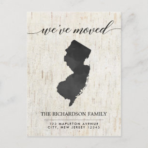 Bewegende aankondiging, rustieke staat New Jersey Uitnodiging Briefkaart