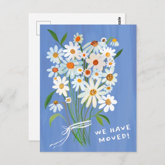 BEWEGENDE AANKONDIGING Schattige Daisy Boeket Hand Briefkaart (Voorkant / Achterkant)