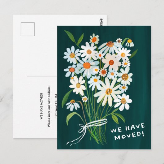 BEWEGENDE AANKONDIGING Schattige Daisy Boeket Hand Briefkaart (Voorkant / Achterkant)