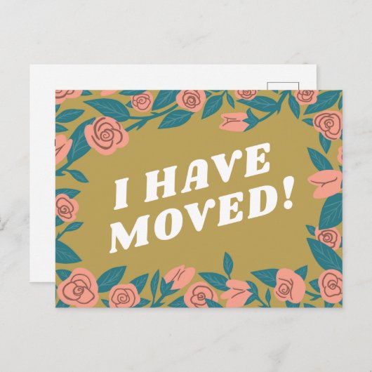 BEWEGENDE AANKONDIGING Schattige Roze Rose Lijst C Briefkaart (Voorkant / Achterkant)