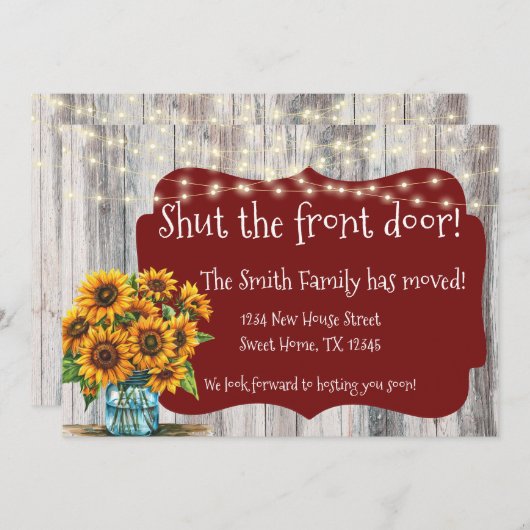 Bewegende aankondiging - Sluit de voordeur! (Voorkant / Achterkant)