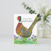 Bewegende aankondiging South Dakota Pheasant Briefkaart (Staand voorkant)