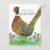 Bewegende aankondiging South Dakota Pheasant Briefkaart (Voorkant)