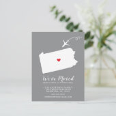 Bewegende Aankondiging Staat Pennsylvania Post Kaa Briefkaart (Staand voorkant)