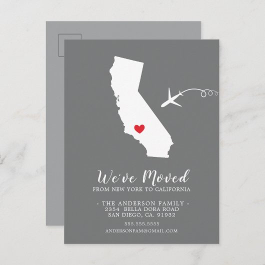 Bewegende aankondiging | State California Post Kaa (Voorkant / Achterkant)